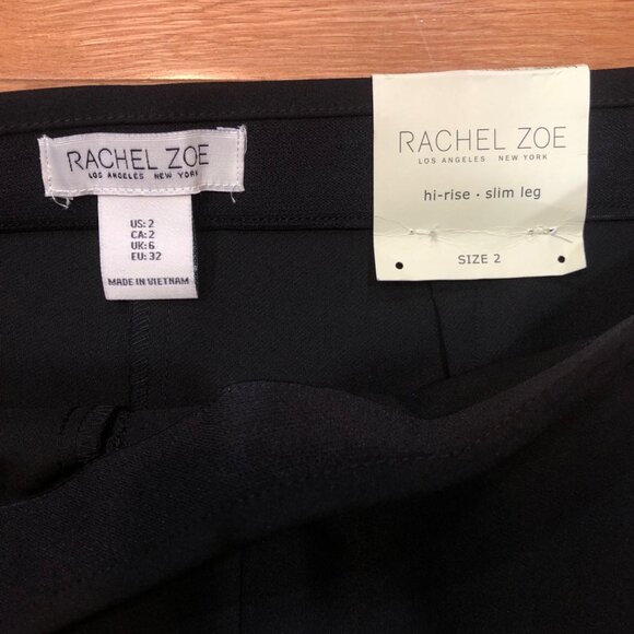 NWT Rachel Zoe 4-Way Stretch Hi Rise Slim Leg Pull On Black Pants Size 2 - Picture 5 of 5